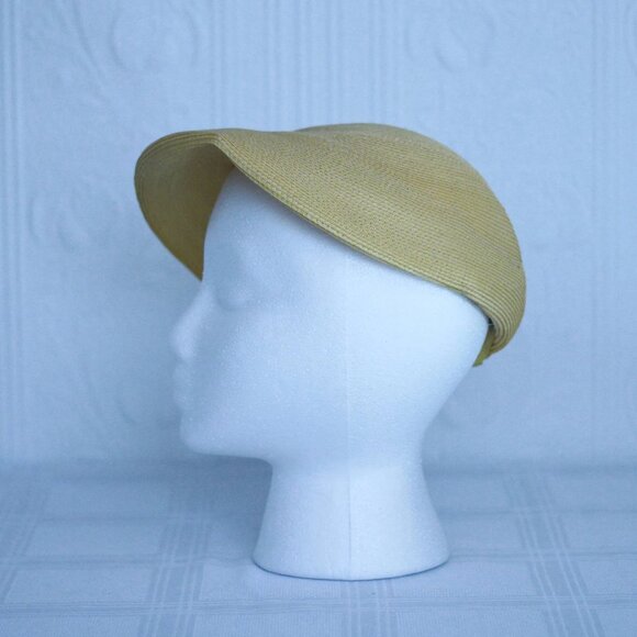 30's to 50's lemon yellow summer straw hat - small medium - Picture 4 of 5